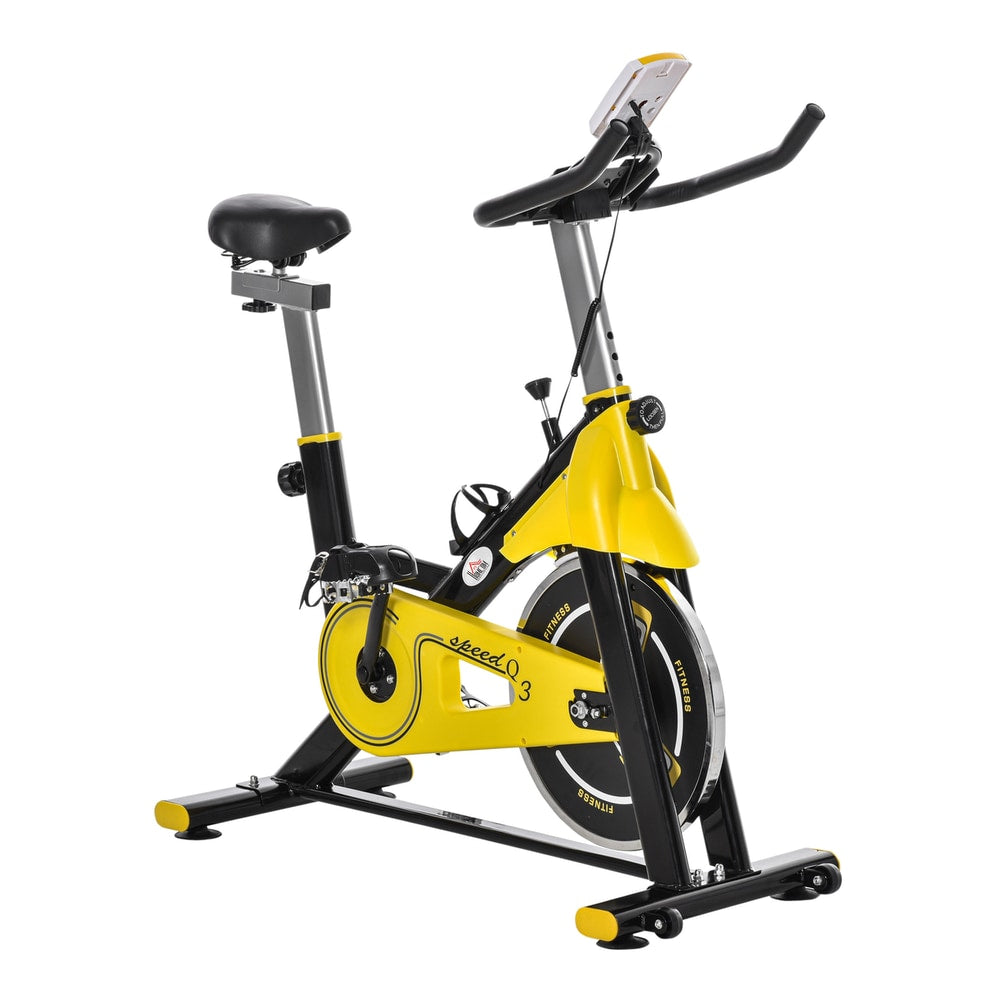 HOMCOM Exercise Bike in Yellow