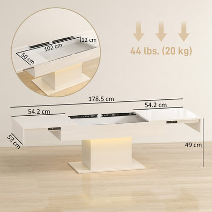 The coffee table with technical lines and arrows indicating dimensions and weight capacity