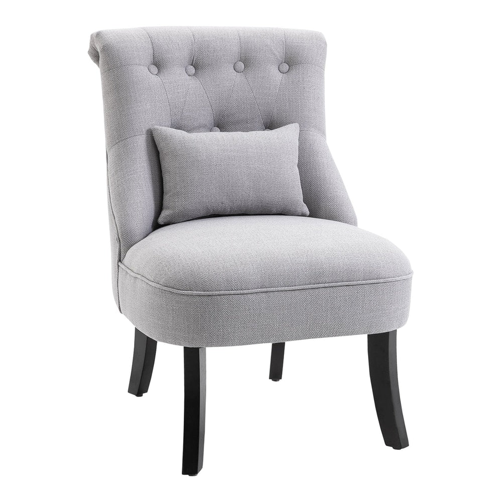 HOMCOM Fabric Single Sofa upholstered tub chair with a pillow and solid wood legs
