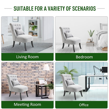 Four different room settings for the grey upholstered tub chair