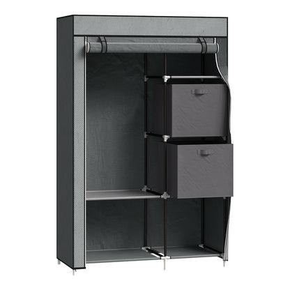 HOMCOM Fabric Wardrobe, a portable clothes storage unit with a hanging rail and shelves