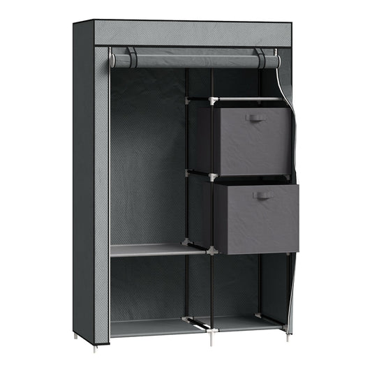 HOMCOM Fabric Wardrobe, a portable clothes storage unit with a hanging rail and shelves