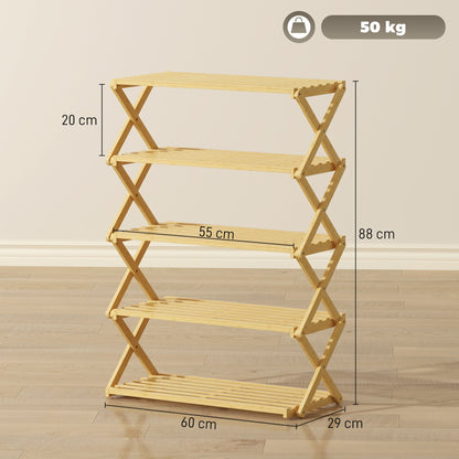 The shoe storage showing overall dimensions with arrows indicating height, width and depth