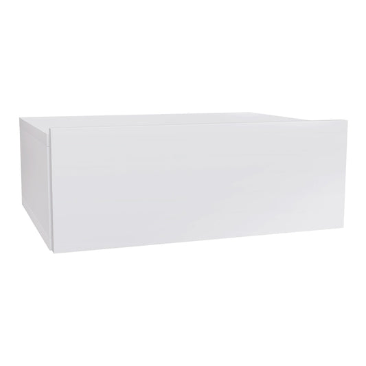 HOMCOM Floating Bedside Table, a white wall-mounted storage cabinet with a drawer