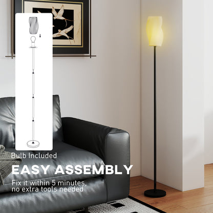 diagram showing the easy assembly of the floor lamp