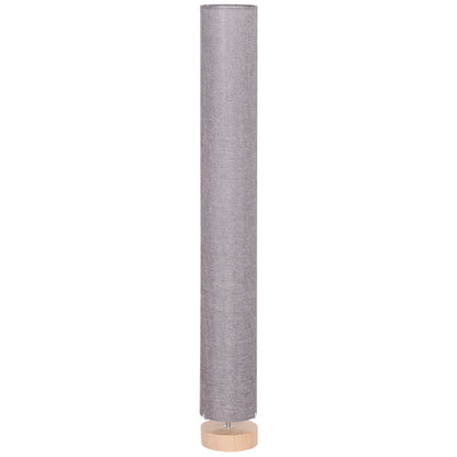 HOMCOM Floor Lamp with a grey linen shade and a wooden base, shown against a white background