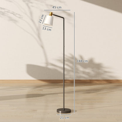 the floor lamp shown with dimension lines indicating height and width