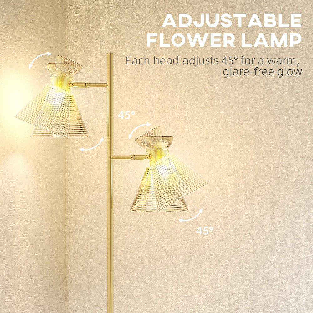 Close-up of the adjustable lamp heads, showing their angle adjustment