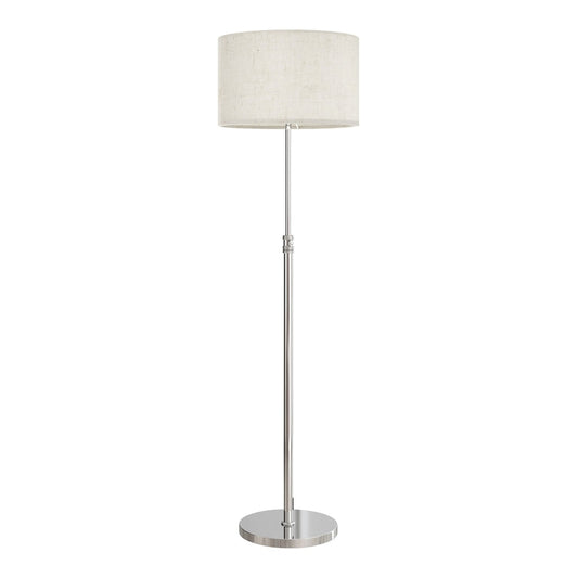 HOMCOM Floor Lamp with Remote, a tall silver lamp with a cream linen shade and a round base