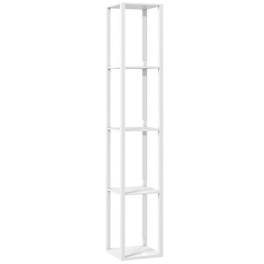 HOMCOM Floor Lamp with Shelves and 3 Brightness Levels in white standing against a plain background