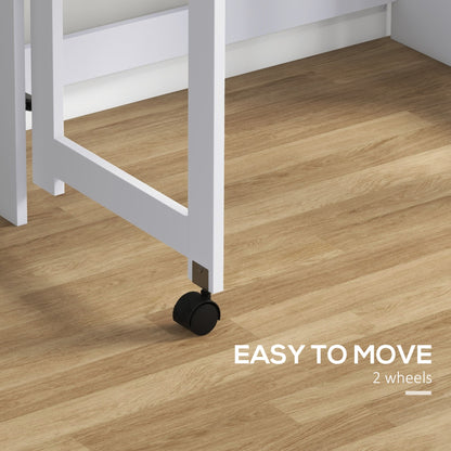 A close-up of the castor wheels attached to the base of the office desk for easy movement