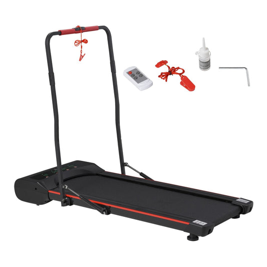 HOMCOM Foldable Walking Machine Treadmill 1-6km/h in Black and Red