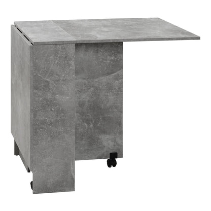 HOMCOM Folding Dining Table with drop leaf sides and two shelves on casters