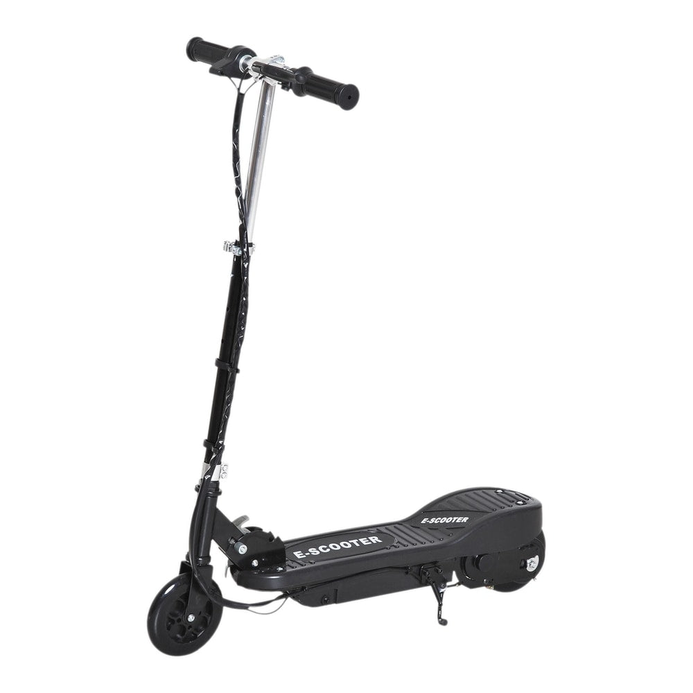 HOMCOM Folding Kids Electric Scooter Ride on Toy, black, front view with handlebars up