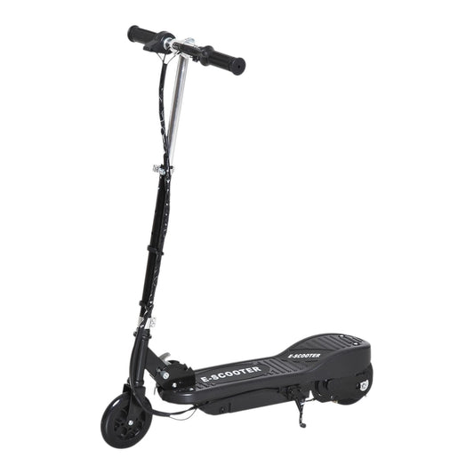 HOMCOM Folding Kids Electric Scooter Ride on Toy, black, front view with handlebars up