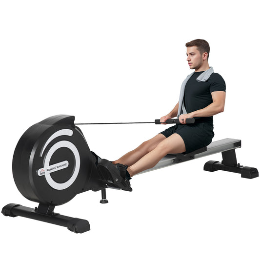 HOMCOM Folding Rowing Machine in Black