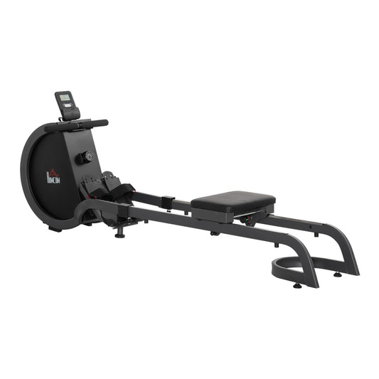 HOMCOM Folding Rowing Machine with 16-Level Adjustable Magnetic Resistance in Black