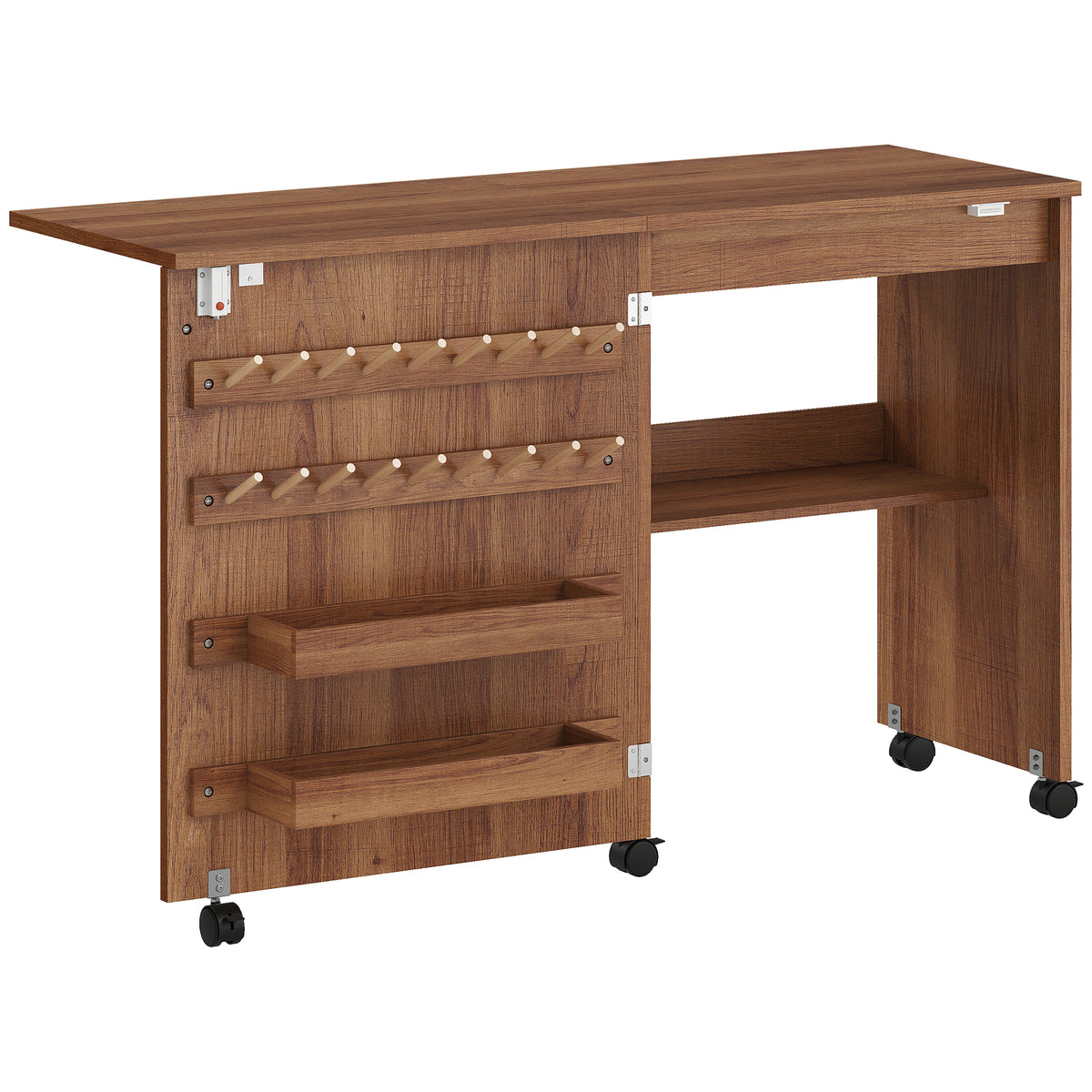 HOMCOM Folding Sewing Table in Brown
