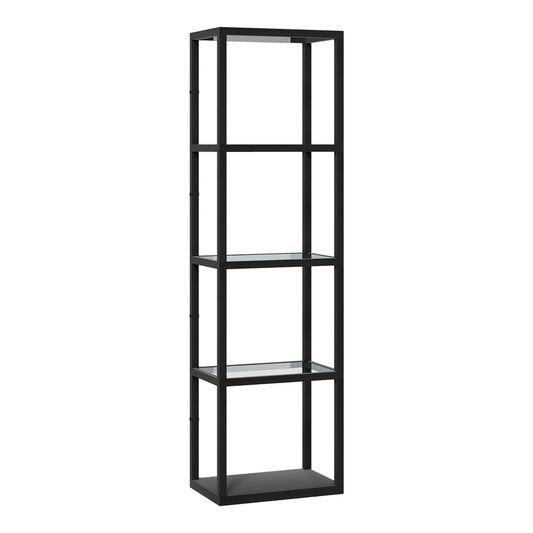 HOMCOM Four-Shelf Floor Lamp in Black