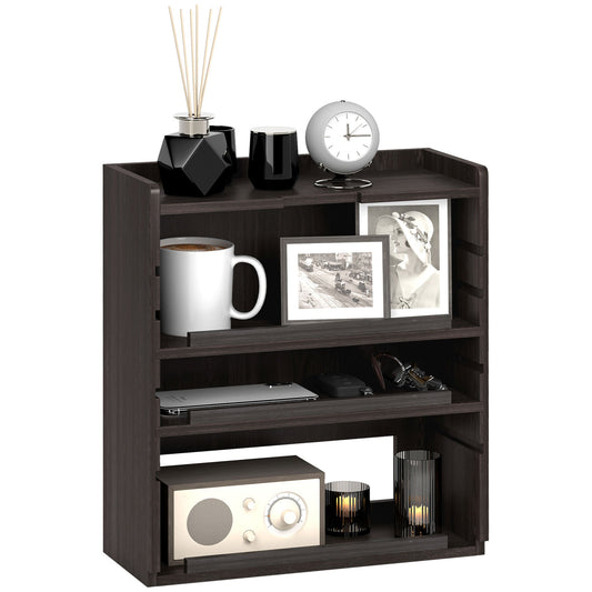 HOMCOM Four-Tier Desktop Organiser with a clock, mug, diffuser and photo frame on shelves