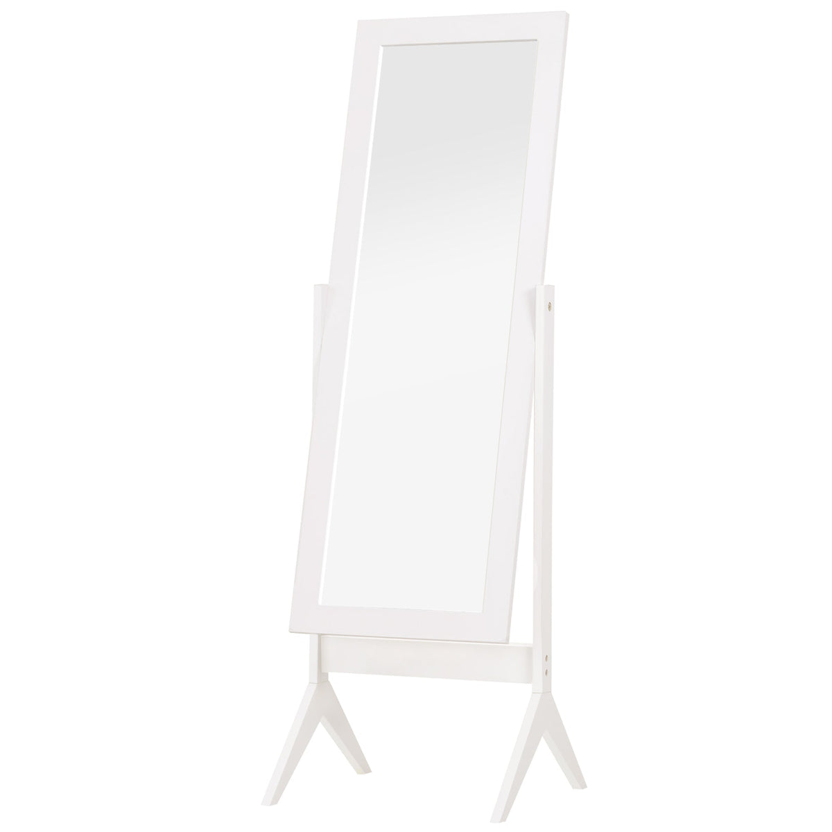 HOMCOM Full Length Mirror, a tall white freestanding dressing mirror with an easel stand