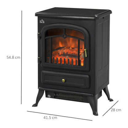 The freestanding electric heater with dimensions shown