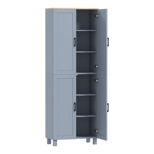 HOMCOM Freestanding Kitchen Cupboard with four doors and internal shelves