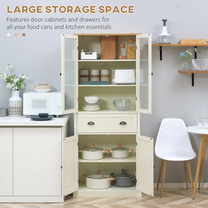 The kitchen furniture with its doors open showing storage space inside