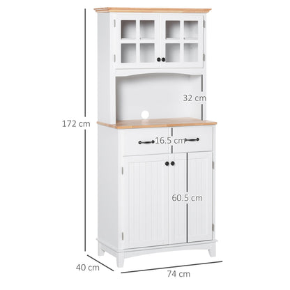 The kitchen furniture shown with black lines and arrows indicating its overall dimensions