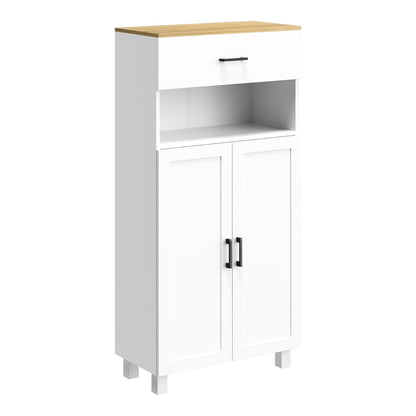 HOMCOM Freestanding Kitchen Cupboard with a drawer and two doors in white