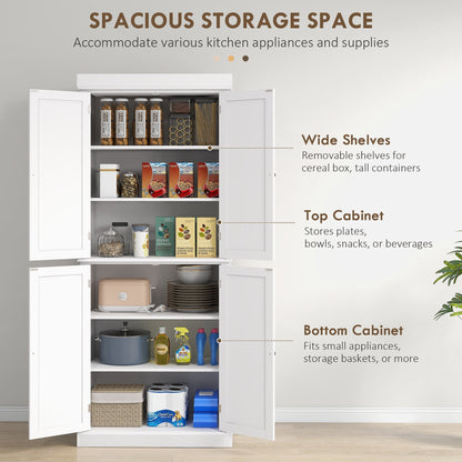 This kitchen storage unit has spacious storage and adjustable shelves