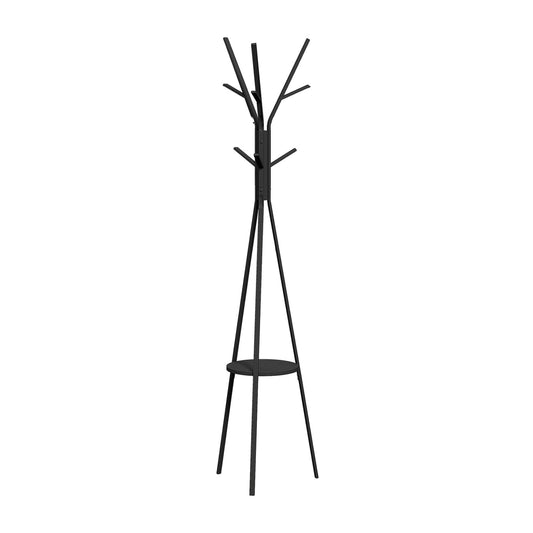 HOMCOM Freestanding Metal Coat Rack with a shelf and multiple hooks
