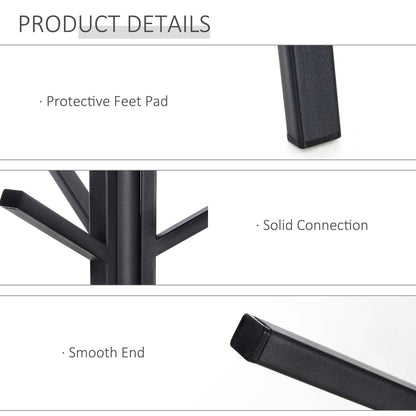Close up of the coat rack legs and connections