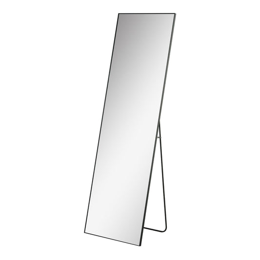 HOMCOM Full Length Mirror with a slim black aluminium alloy frame, shown standing