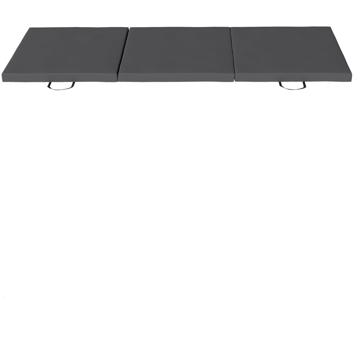 HOMCOM Gymnastics Mat, a grey tri-fold mat laid flat with two black handles