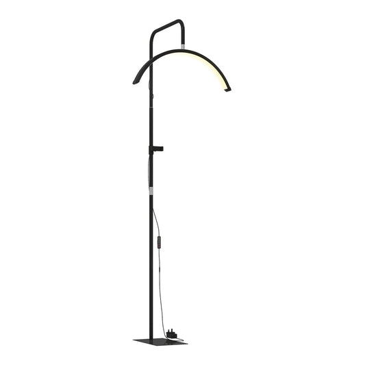 HOMCOM Half Moon Lash Light standing lamp with a curved light bar and adjustable pole