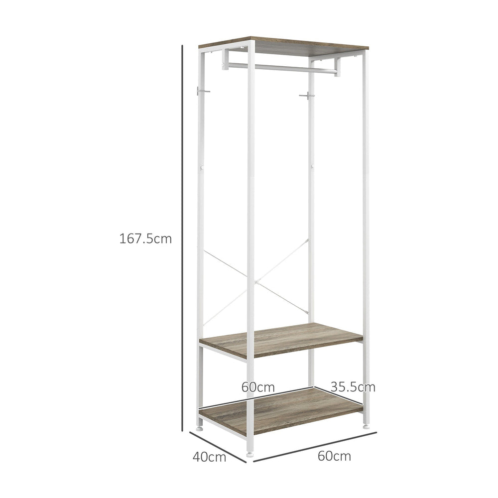Coat rack and shoe bench tree with dimensions shown
