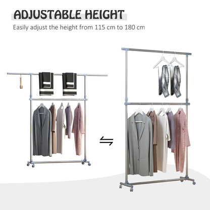 The laundry stand showing how the height can be adjusted between two different levels