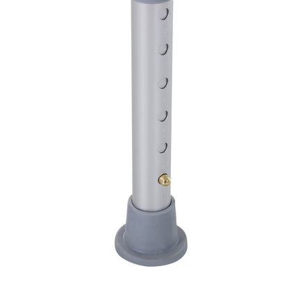 Close up of the adjustable leg of the shower stool