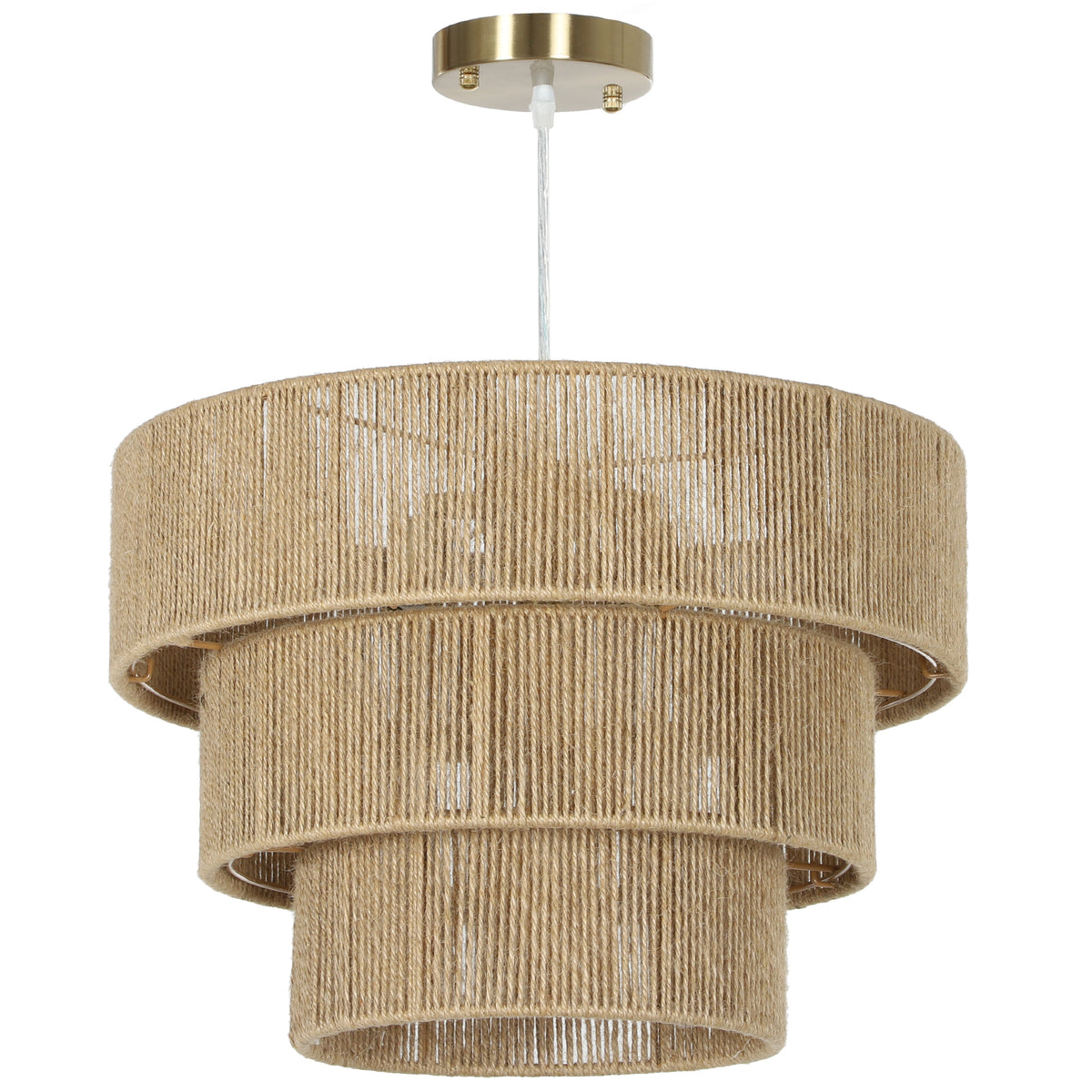 HOMCOM Hemp Rope Ceiling Light in Tan