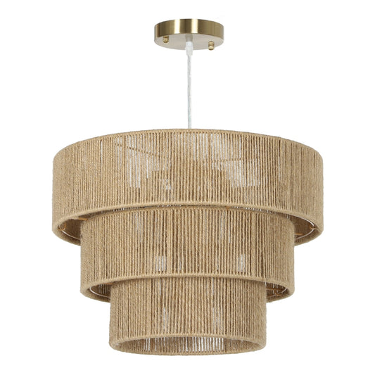 HOMCOM Hemp Rope Ceiling Light in Tan