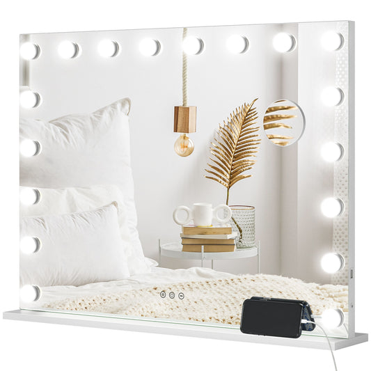 HOMCOM Hollywood Vanity Mirror with Lights in White