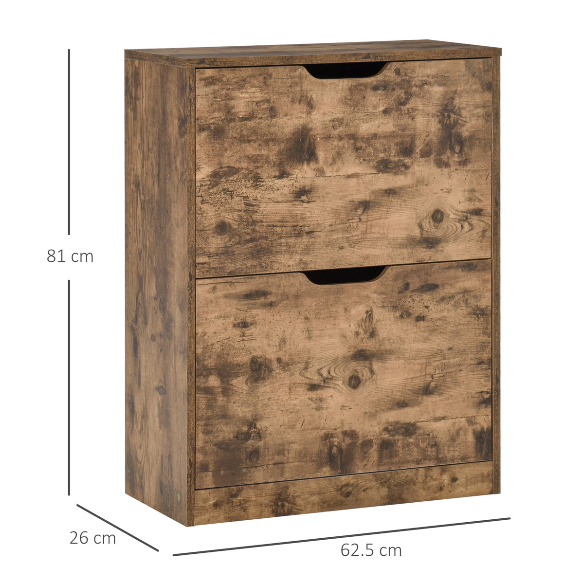 A diagram showing the dimensions of the industrial shoe cabinet