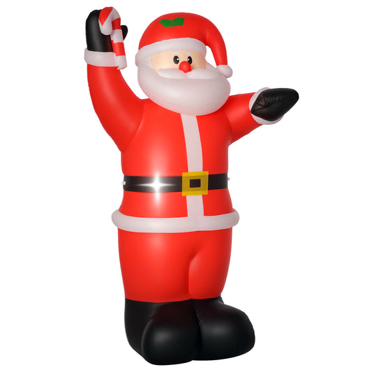 HOMCOM Inflatable Christmas Santa Claus Air Blown Decoration Yard in Wine Red