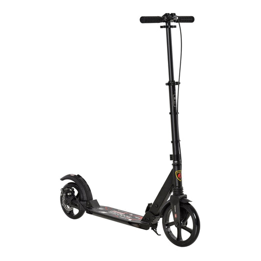 HOMCOM Kick Scooter, a black two-wheel scooter with large wheels and adjustable handlebars