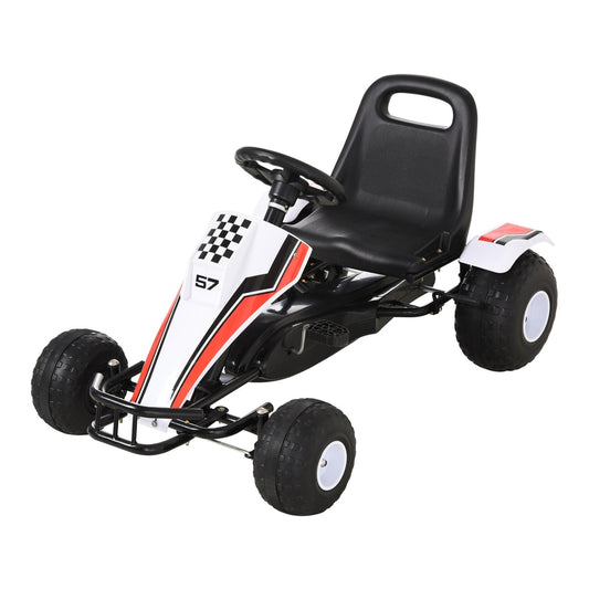 HOMCOM Kids Children Pedal Go Kart Manual Ride On Car with steering wheel and adjustable seat