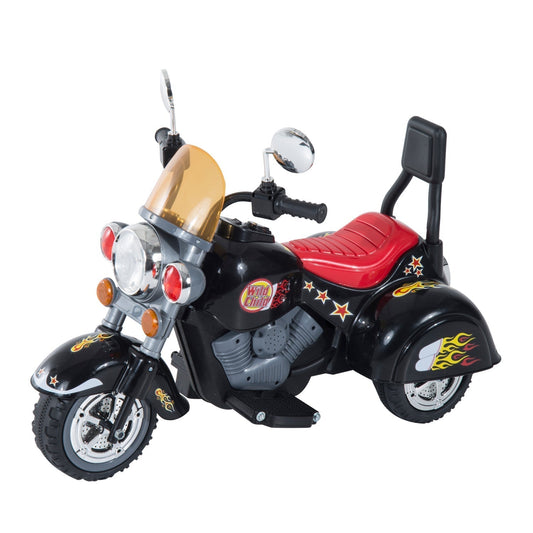 HOMCOM Kids Ride On Toy Car Motorbike Electric Scooter with black frame and red seat