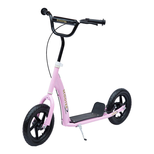 HOMCOM Kids Scooter in pink, a kick scooter with big wheels and a rear brake