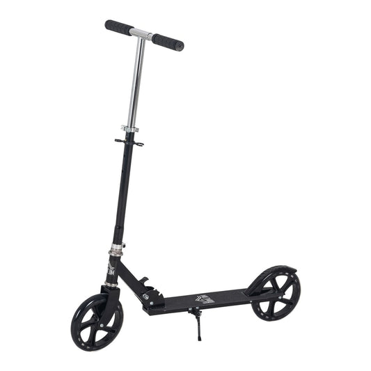 HOMCOM Kids Scooter, a black foldable kick scooter with two wheels and adjustable handlebars