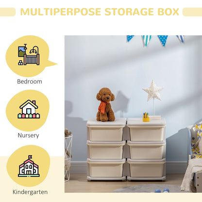 The cream kids storage unit shown in a bedroom or nursery setting